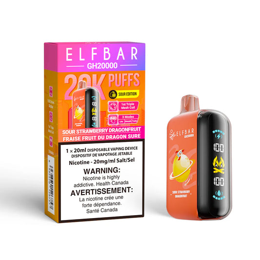 ELF BAR GH20k Sour Strawberry Dragonfruit 20mg/mL Disposable (Provincial)
