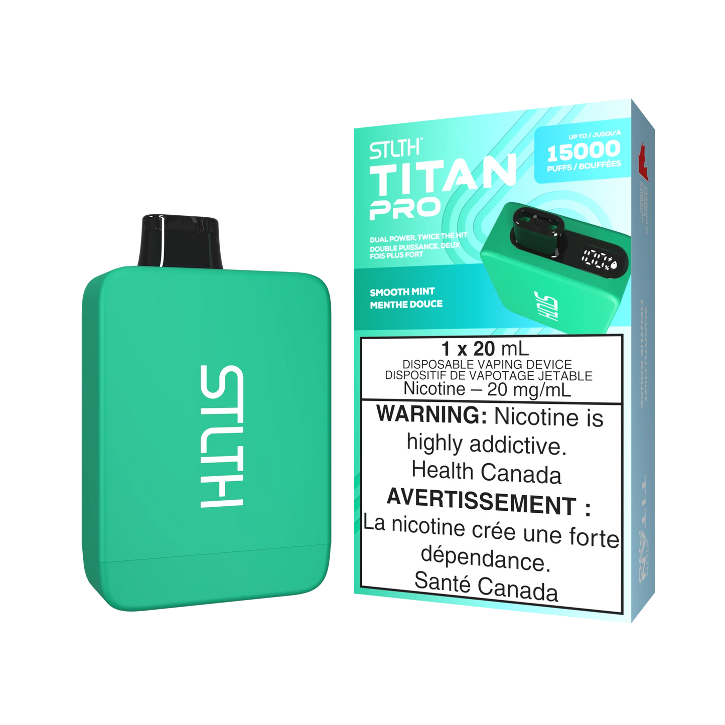 Stlth titan pro 15k Smooth Mint 20mg disposable (provincial)