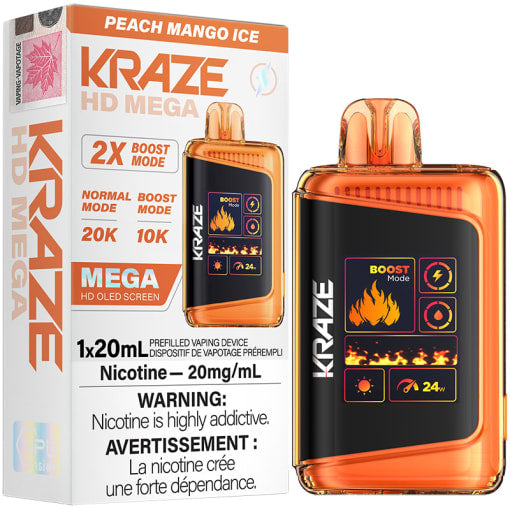 Kraze Hd Mega Peach Mango Ice 20mg/ml