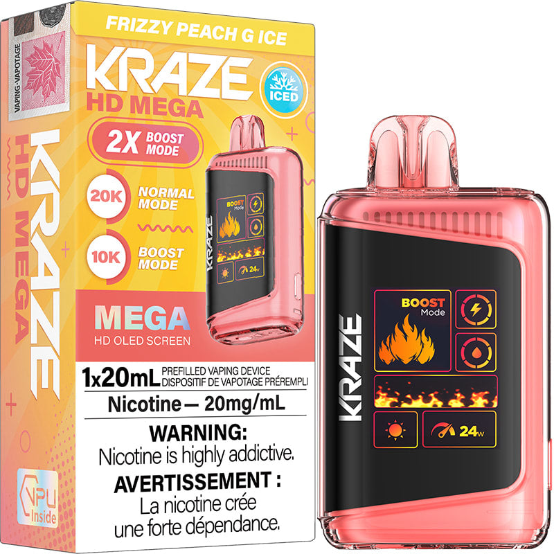 Kraze Hd Mega Frizzy Peach G Ice 20mg/ml (provincial)