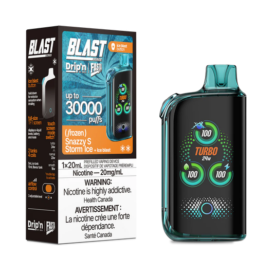 Drip’n Fasta Blast 30k Snazzy S Storm Ice 20mg/mL Disposable