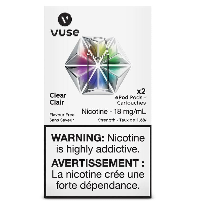 Vuse epod Clear - flavour free 20mg/mL ×2  ( New provincial tax)