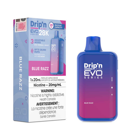 Drip’n EVO 28k Blue Razz 20mg/mL disposable (provincial)