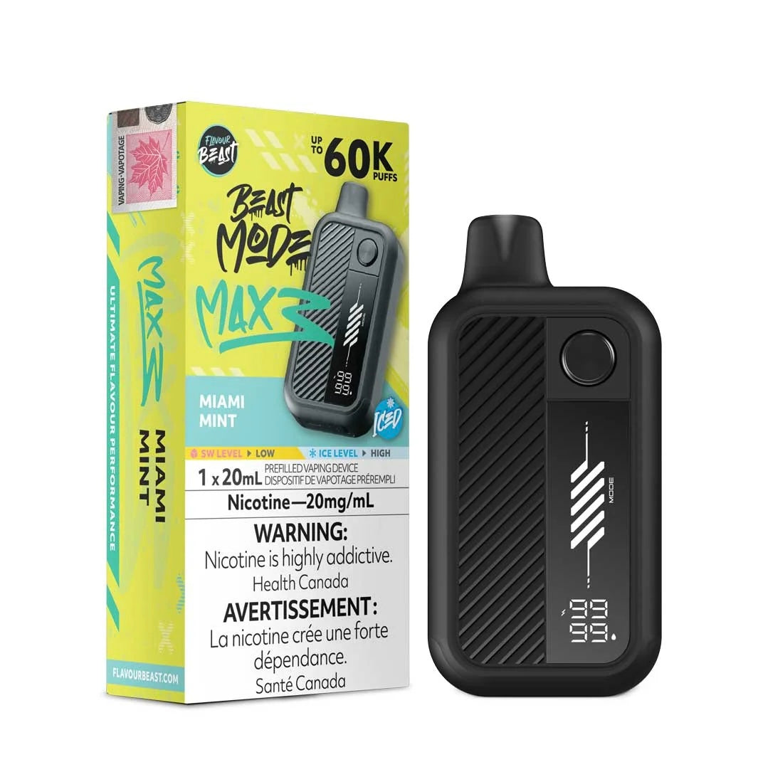 Flavour Beast Mode Max 3 60k Miami Mint Ice 20mg/mL Disposable (Provincial)