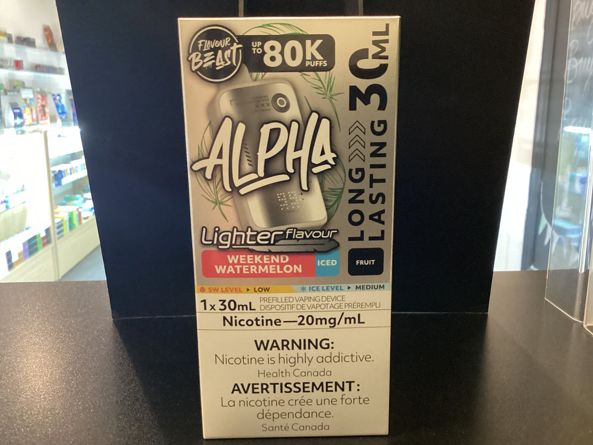 Flavour Beast Alpha Light 80k Weekend Watermelon Iced 20mg/30mL Disposable (Provincial)