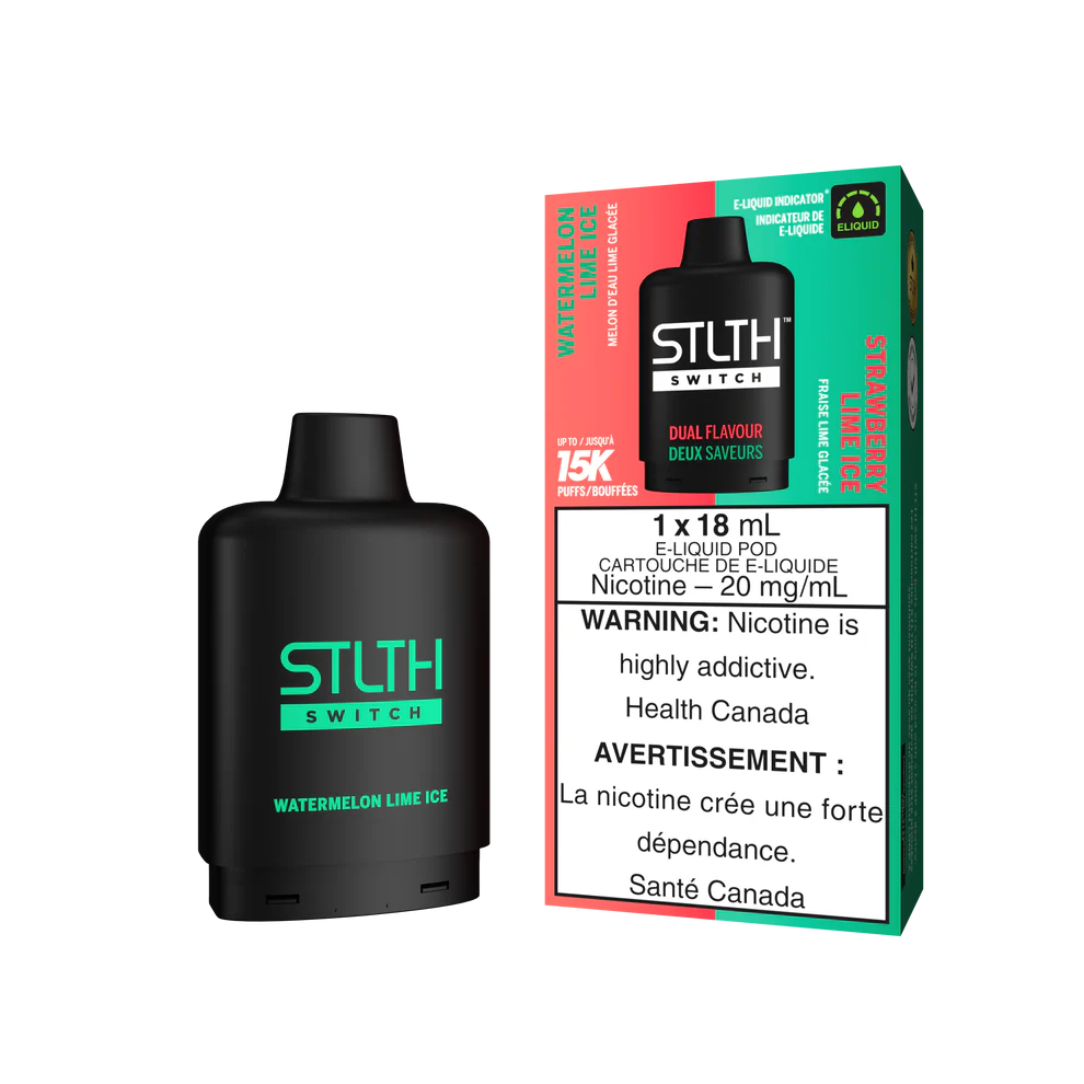 Stlth switch 15k pod Watermelon lime ice / Strawberry lime ice 20mg/mL (Provincial)