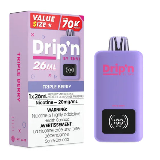 Drip’n 70k Triple Berry 20mg/mL Disposable (Provincial)