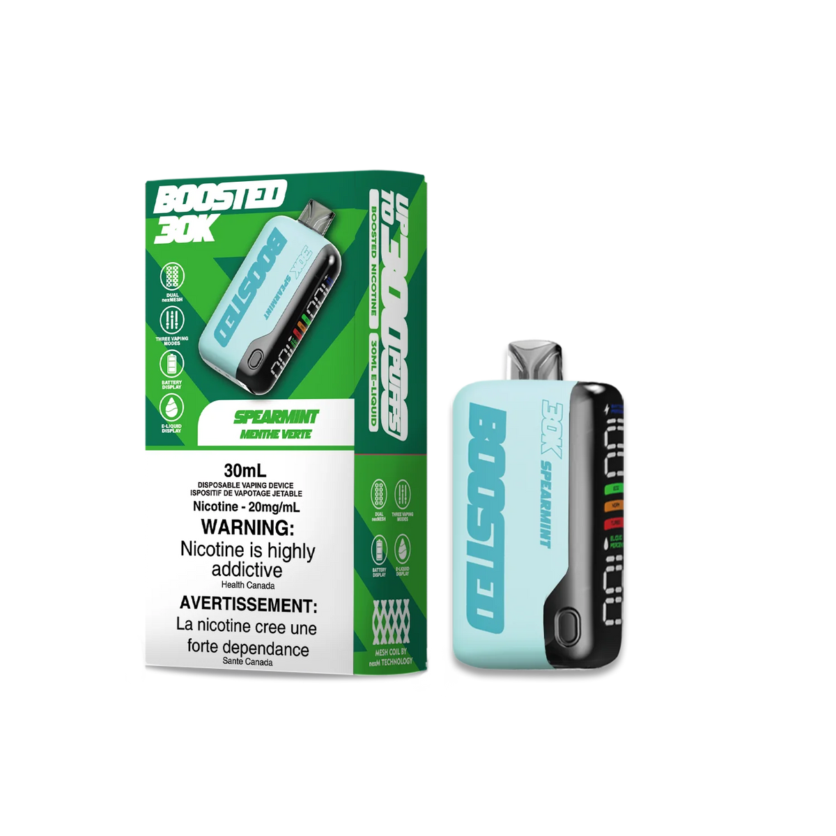 Boosted 30K Spearmint Disposable 20mg/ml (Provincial)