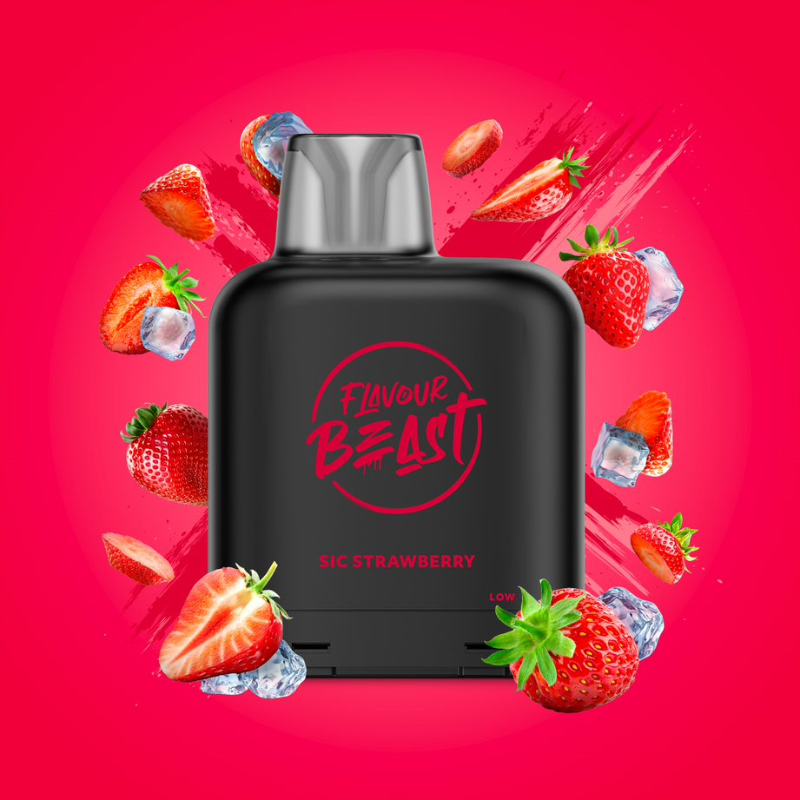 Flavour beast levelX boost pod 15K/25k Sic Strawberry iced 20mg/mL (provincial)