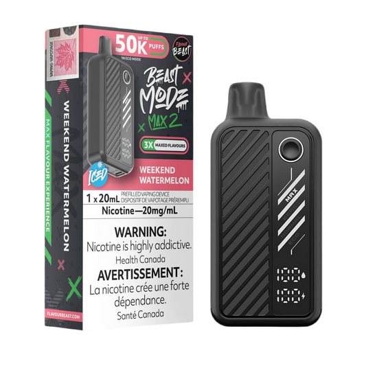 Flavour beast Mode Max2 50k Weekend Watermelon Ice 20mg/mL Disposable (Provincial)