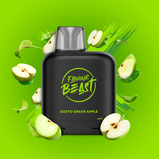 Flavour beast levelX boost pod 15K/25k Gusto Green Apple iced 20mg/mL (provincial)