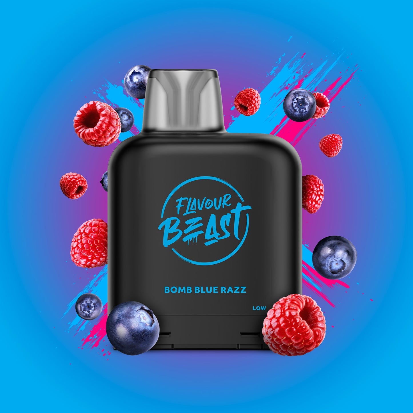 Flavour beast levelX boost pod 15K/25k Bomb blue razz iced 20mg/mL