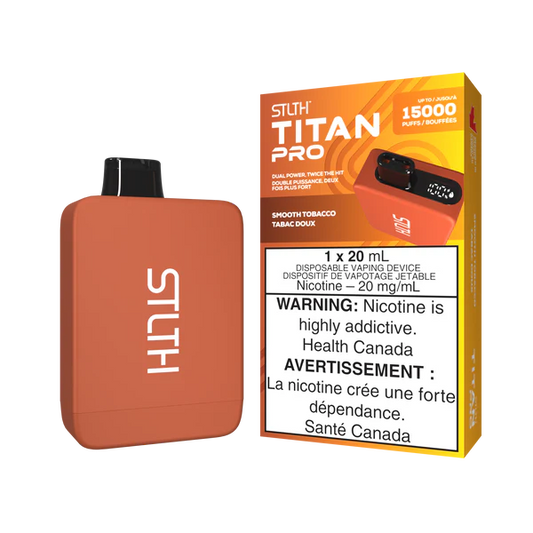 Stlth titan pro 15k Smooth Tobacco 20mg disposable (provincial)