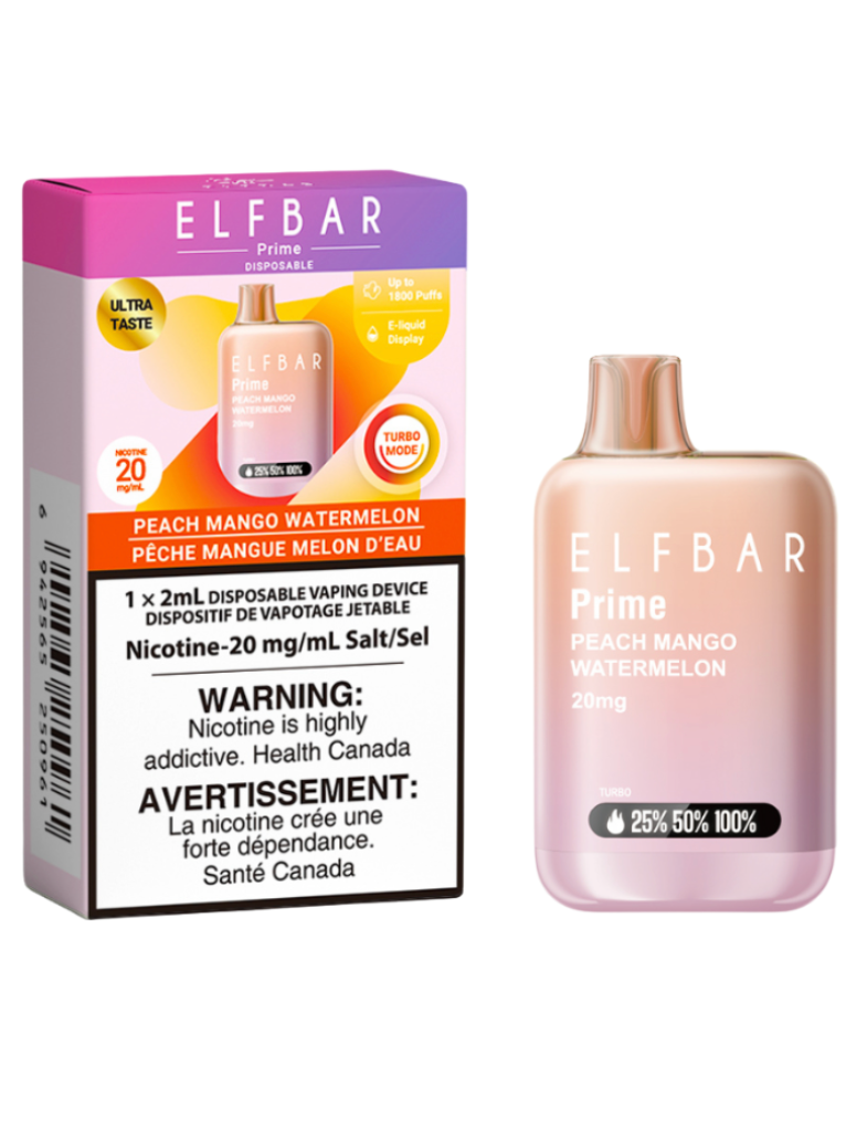 ELF BAR Prime 1800 Peach Mango Watermelon 20mg Disposable (Provincia)