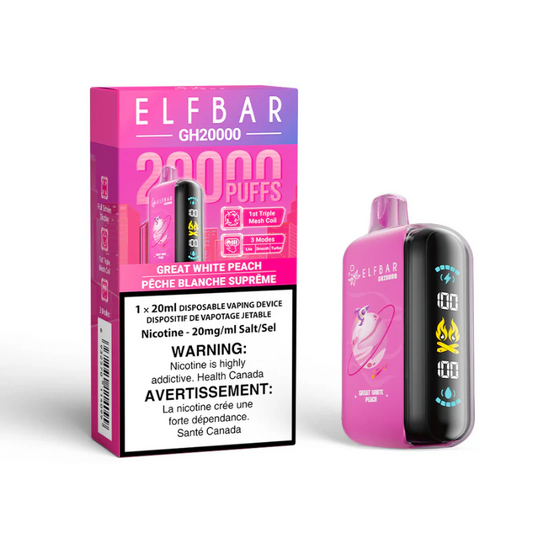 ELF BAR GH20k Great White Peach 20mg/mL Disposable (Provincial)