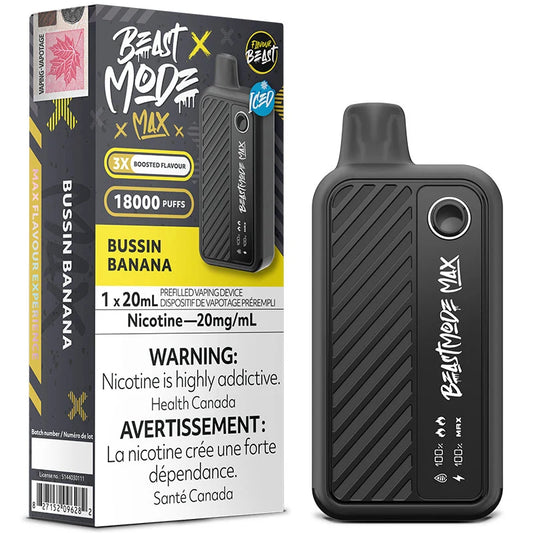 Flavour beast Mode Max2 50k Bussin Banana Ice 20mg/mL Disposable (Provincial)