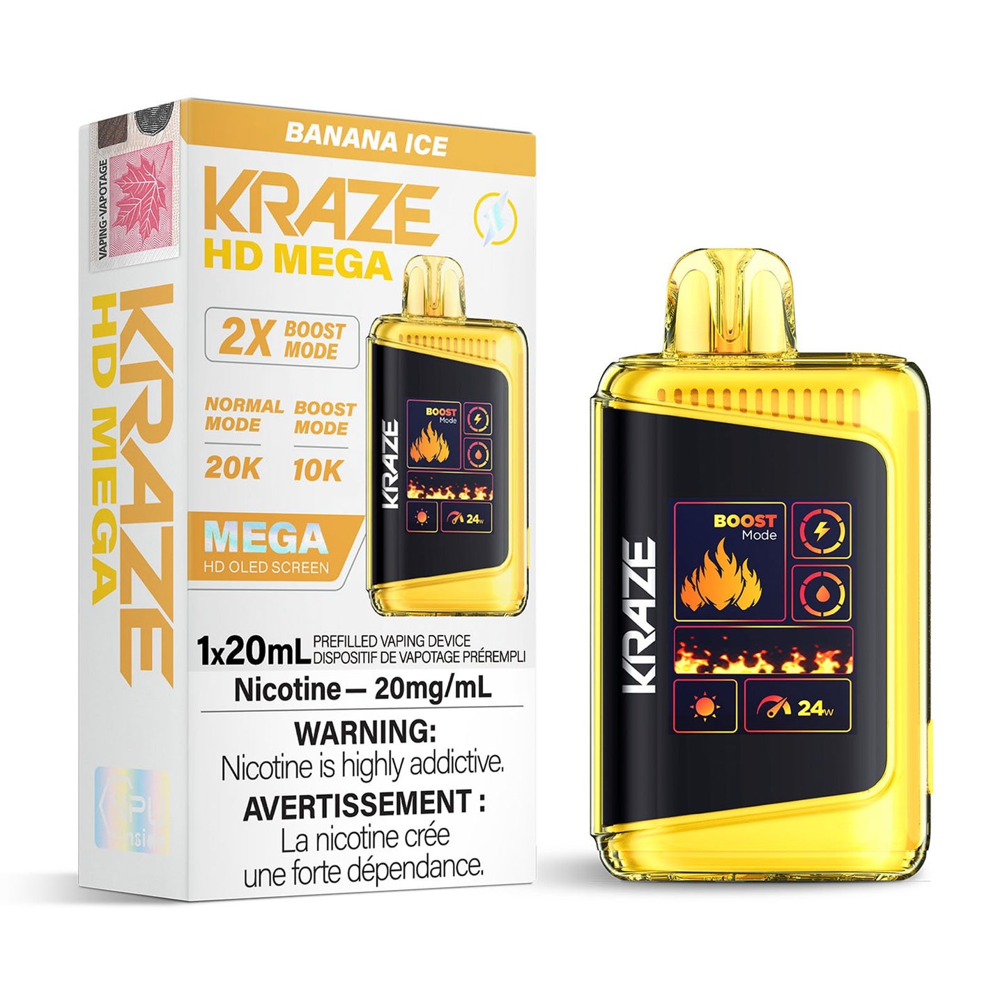 Kraze Hd Mega Banana Ice 20mg/ml (provincial)