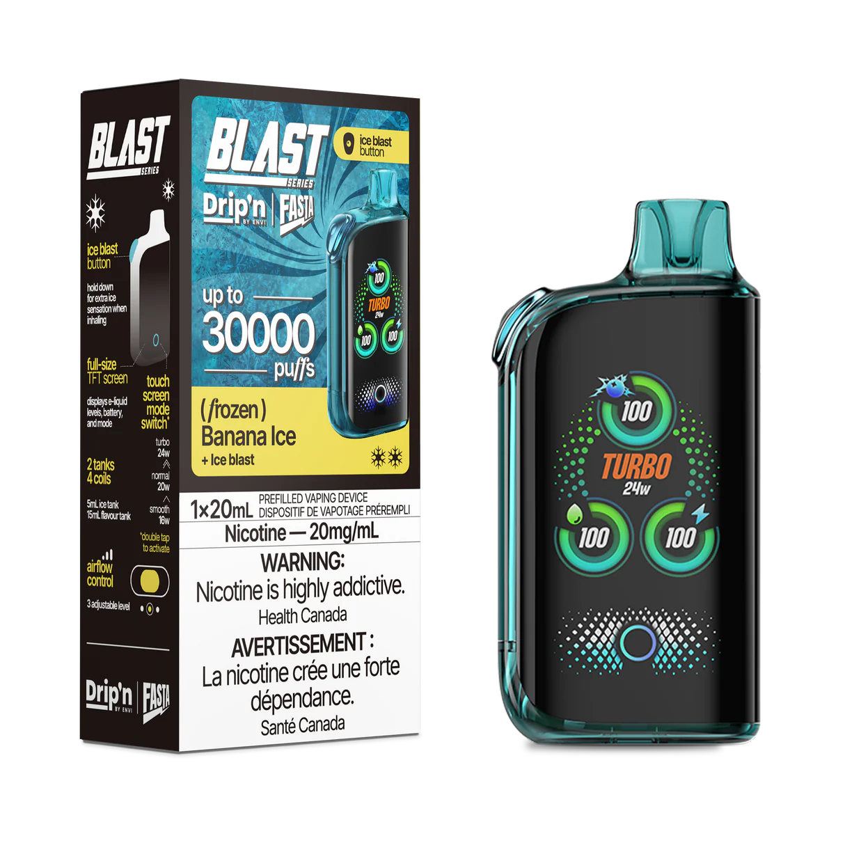 Drip’n Fasta Blast 30k Banana Ice 20mg/mL Disposable