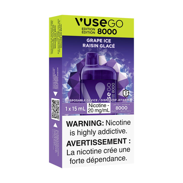 Vuse go 8000 Grape Ice 20mg/mL disposable