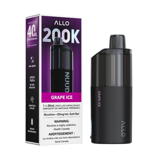 Allo Nuud 200k Grape Ice 20mg disposable (Provincial)