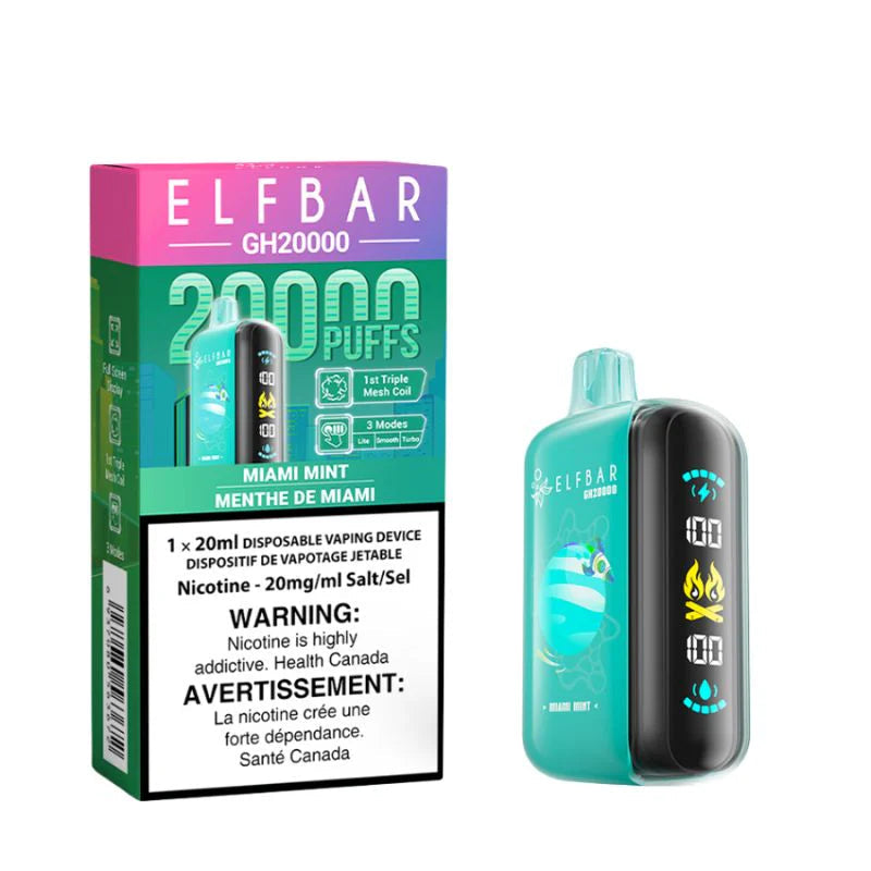 Elf bar GH20k Miami Mint ice 20mg/ml disposable (provincial)