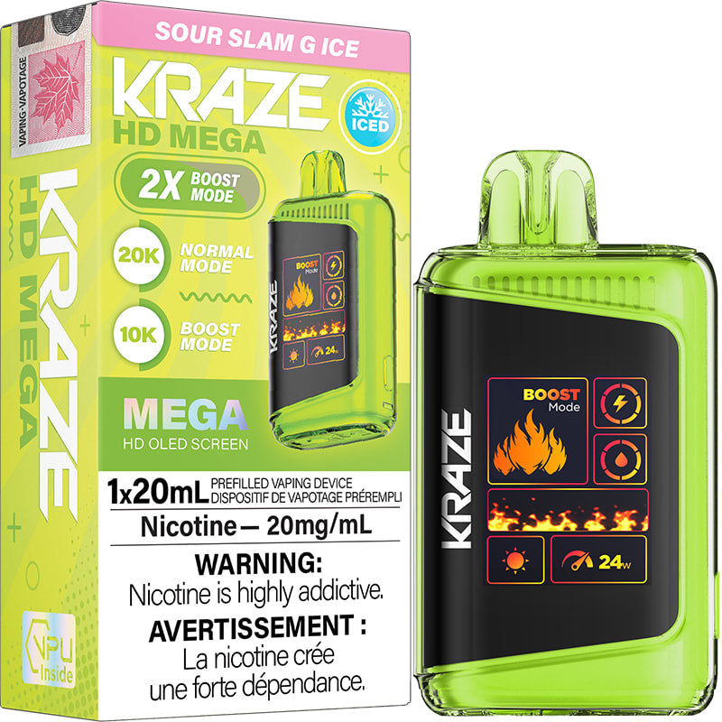 Kraze Hd Mega Sour Slam G Ice 20mg/ml (provincial)