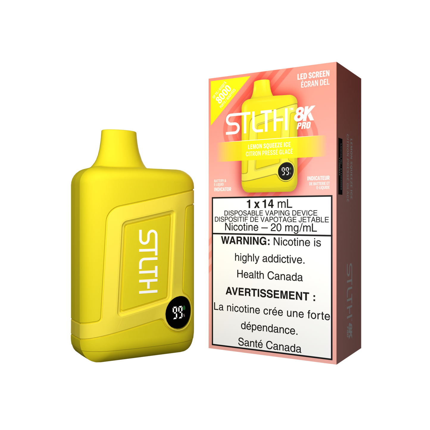 Stlth 8kpro Lemon Squeeze Ice 20mg/mL disposable