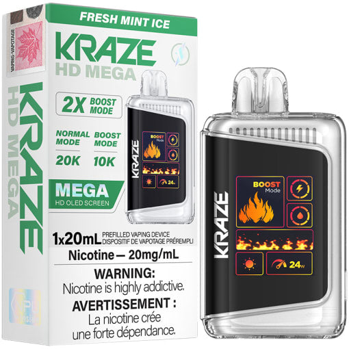 Kraze Hd Mega Fresh Mint Ice 20mg/ml (provincial)