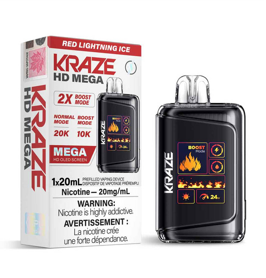 Kraze Hd Mega Red Lightning Ice 20mg/ml (provincial)