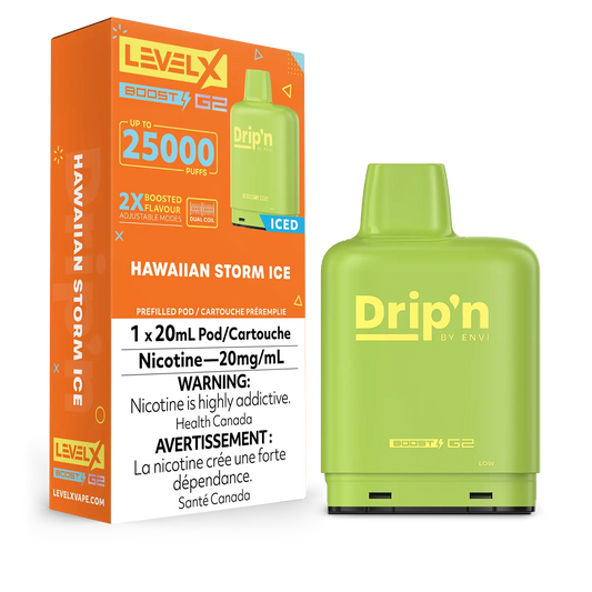 Drip’n LevelX Boost G2 pod Hawaiian Storm Ice 20mg/mL (provincial)