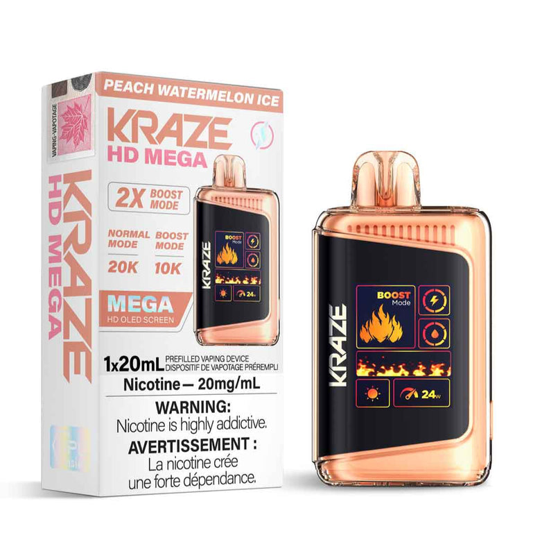 Kraze Hd Mega Peach Watermelon Ice 20mg/ml (provincial)