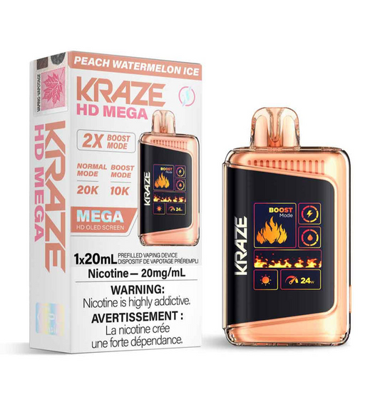 Kraze Hd Mega Peach Watermelon Ice 20mg/ml (provincial)