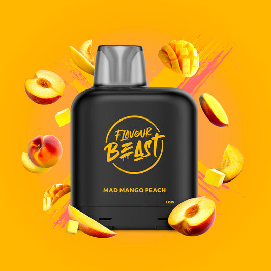 Flavour beast levelX boost pod 15K/25k Mad mango peach iced 20mg/mL (provincial)