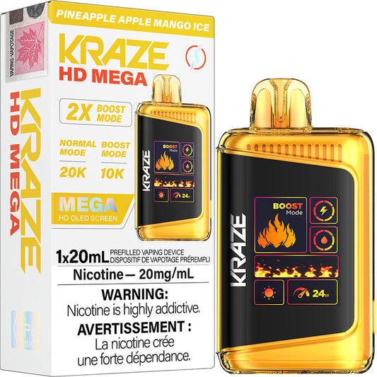 Kraze Hd Mega Pineapple Apple Mango Ice 20mg/ml (provincial)