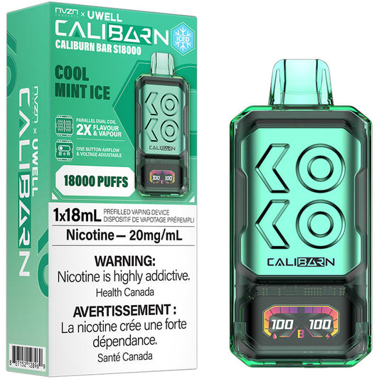 Caliburn Bar S18000 Cool Mint Ice disposable 20mg