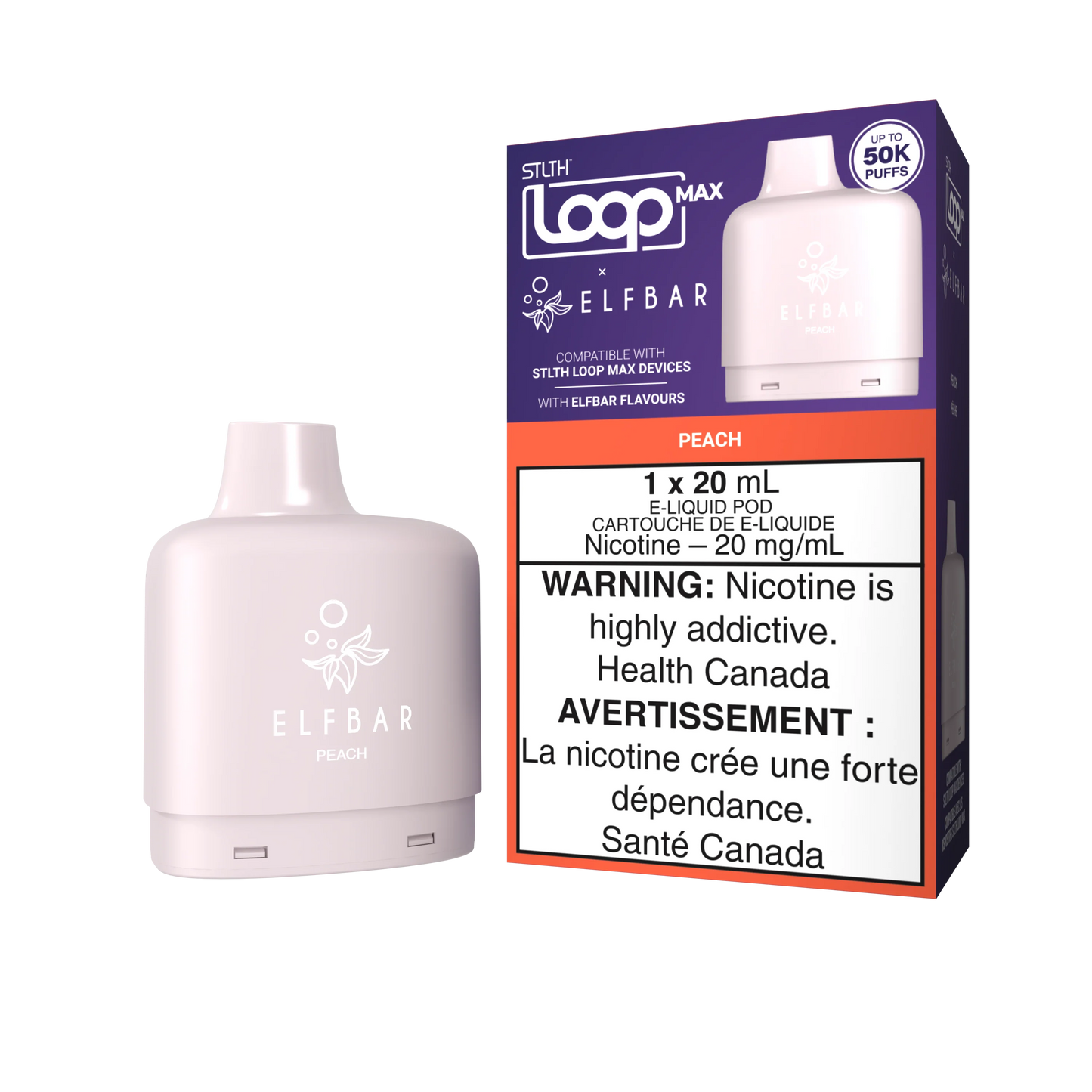 Stlth loop Max pod x Elfbar 50k Peach 20mg/ml (Provincial)