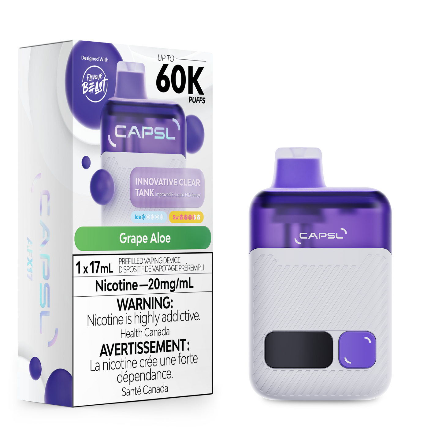Capsl 60k Grape Aloe 20mg/ml Disposable (Provincial)