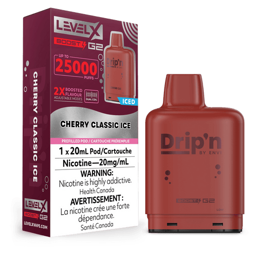 Drip’n LevelX Boost G2 pod Cherry Classic Ice 20mg/mL (provincial)