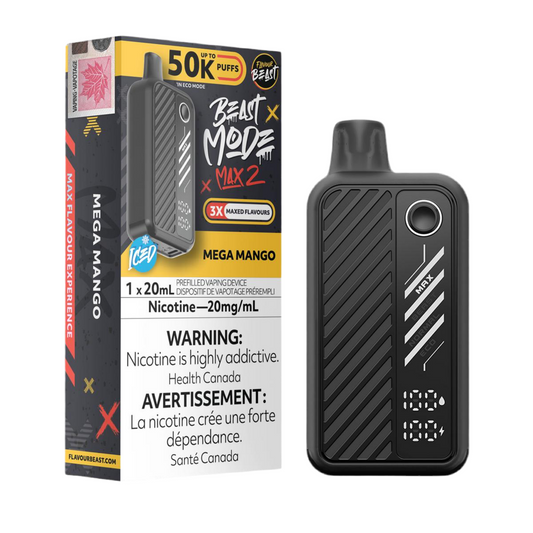 Flavour beast Mode Max2 50k Mega Mango Ice 20mg/mL Disposable (Provincial)