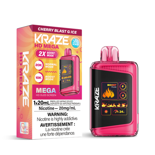 Kraze Hd Mega Cherry Blast G Ice 20mg/ml (provincial)