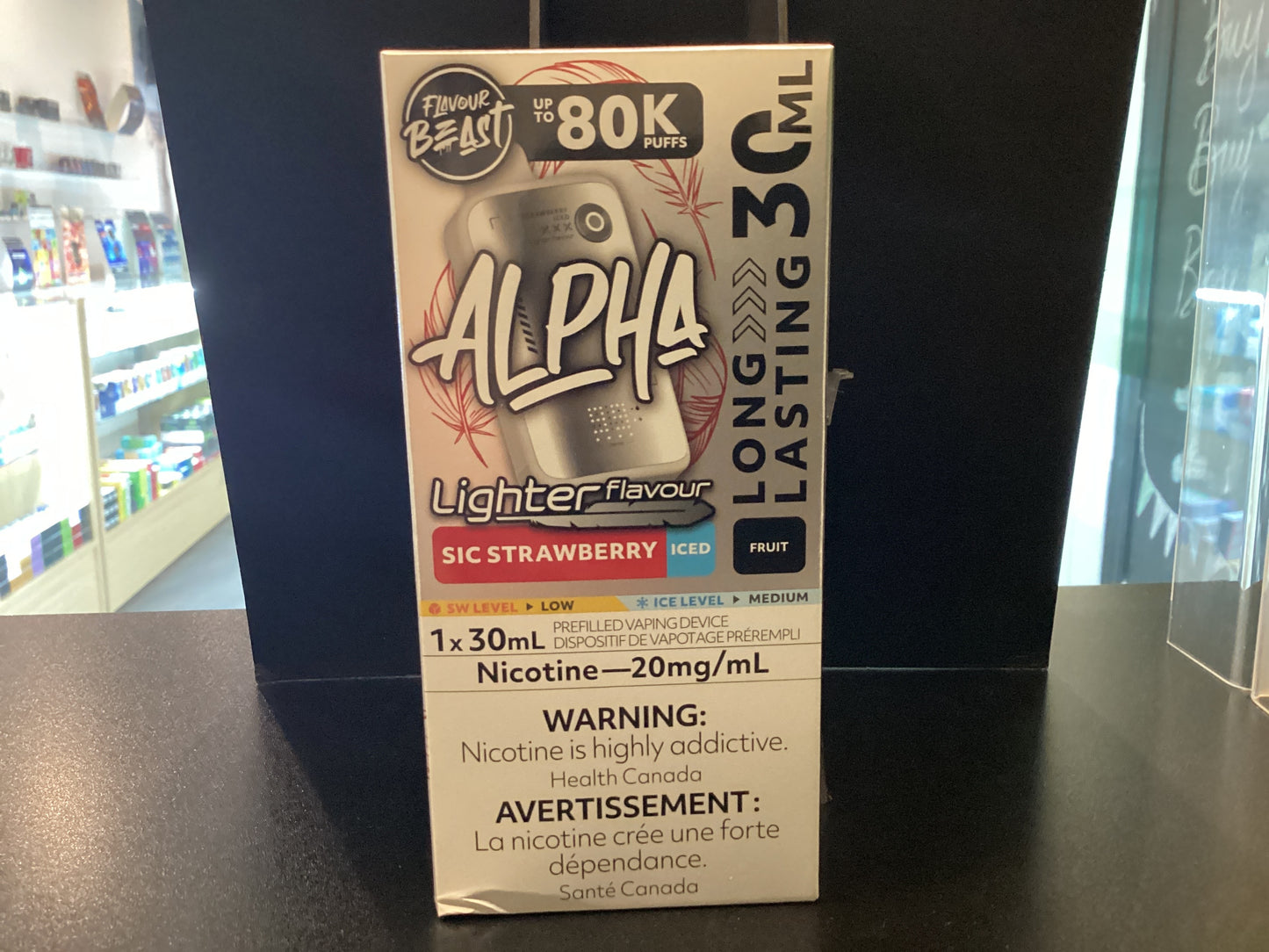 Flavour Beast Alpha Light 80k Sic Strawberry Iced 20mg/30mL Disposable (Provincial)