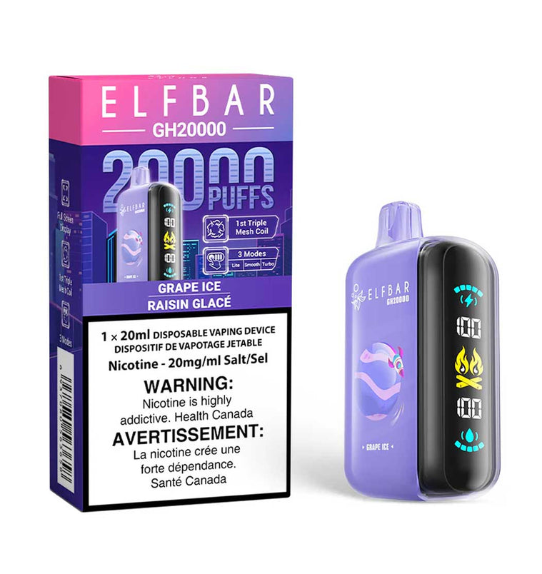 Elf bar GH20k Grape ice 20mg/ml disposable (provincial)