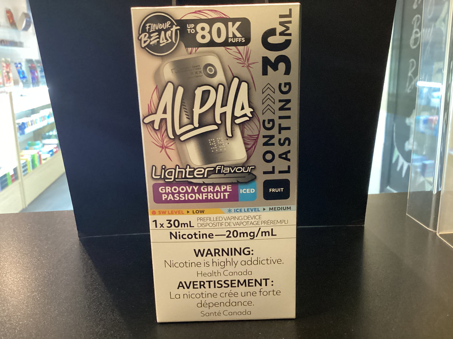 Flavour Beast Alpha Light 80k Groovy Grape Passionfruit Iced 20mg/30mL Disposable (Provincial)