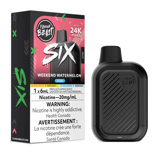 Flavour Beast SIX 24k Weekend Watermelon Iced 20mg/ml Disposable (Provincial)