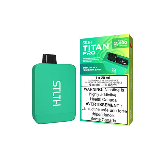 Stlth titan pro 15k Green Apple Ice 20mg disposable (provincial)