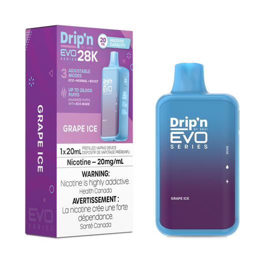 Drip’n EVO 28k Grape Ice 20mg/mL disposable (provincial)