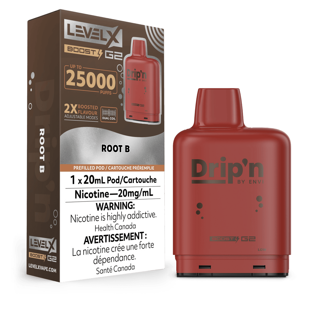 Drip’n LevelX Boost G2 pod Root B 20mg/mL (provincial)