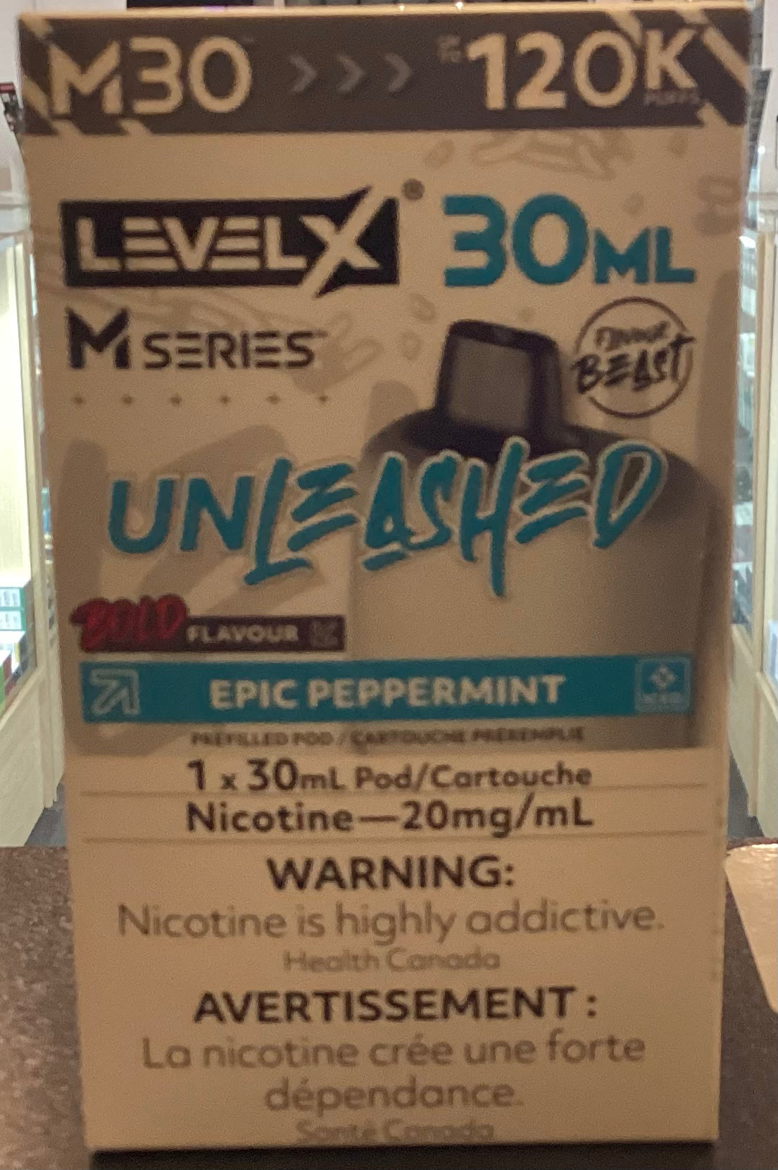 Flavour Beast Unleashed LevelX M Series pod 120k Epic Peppermint Iced 20mg 30ml (Provincial)
