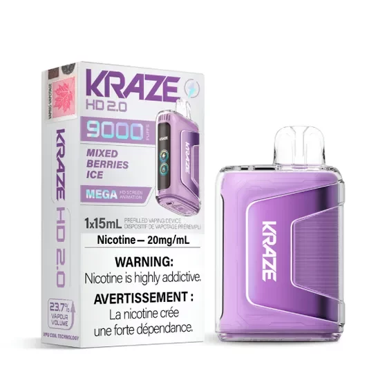 Kraze 2.0 9000 Mixed Berries Ice 20mg/mL disposable