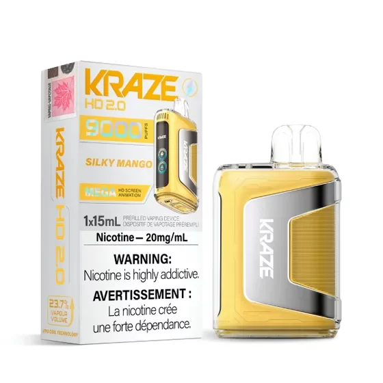 Kraze 2.0 9000 Silky Mango 20mg/mL disposable